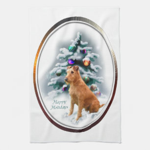Irish Terrier Christmas Kitchen Towel