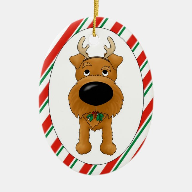Irish Terrier Christmas Ornament (Front)