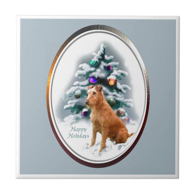 Irish Terrier Christmas Tile (Front)
