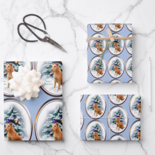 Irish Terrier Christmas Wrapping Paper Sheet