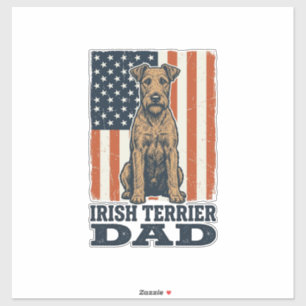 Irish Terrier Dad Patriotic Vintage