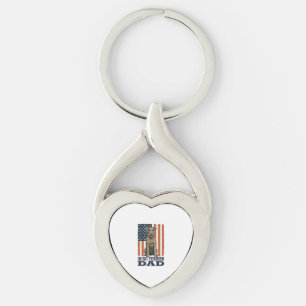 Irish Terrier Dad Patriotic Vintage Keychain