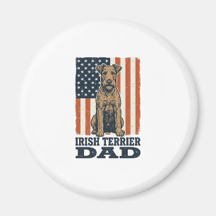 Irish Terrier Dad Patriotic Vintage Magnet