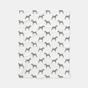 Irish Terrier Dog Breed Silhouettes Pattern Fleece Blanket