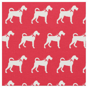 Irish Terrier Dog Silhouette Pet Red Fabric