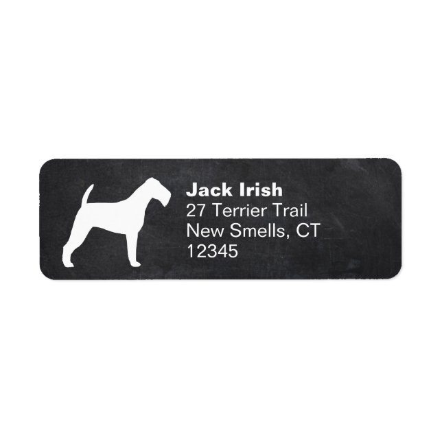 Irish Terrier Dog Silhouette Return Address (Front)