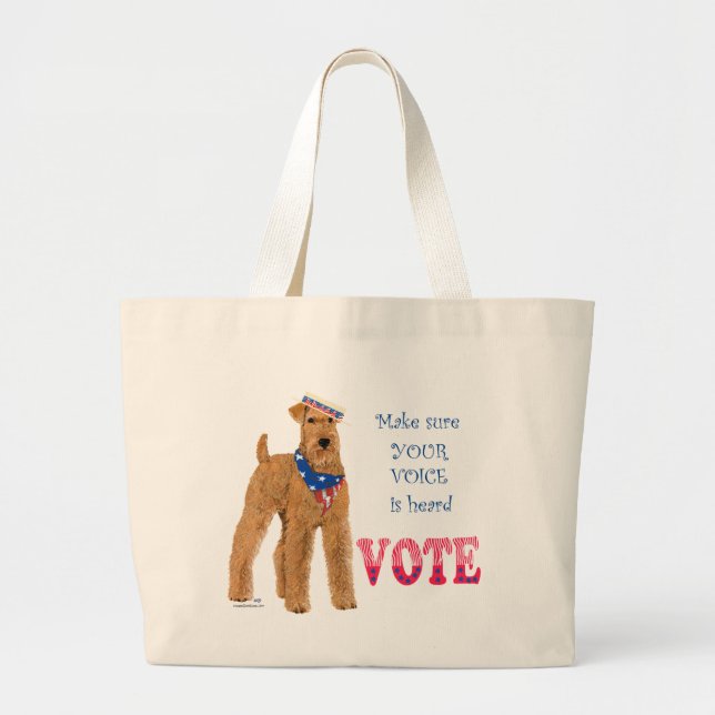 Irish Terrier Elections Large Tote Bag (Front)