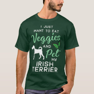 Irish Terrier Funny Vegan Dog Lover Owner Xmas Bir T-Shirt
