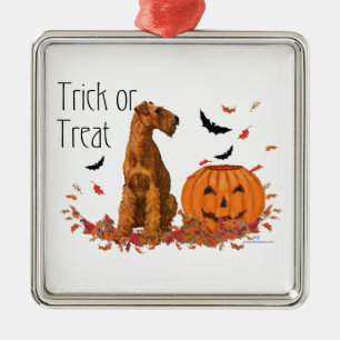 Irish Terrier Halloween Metal Ornament