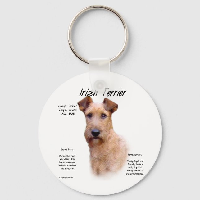 Irish Terrier History Design Keychain (Front)