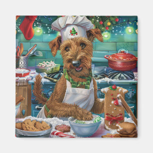 Irish Terrier Holiday Baking: Festive Christmas Magnet