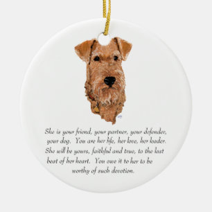 Irish Terrier Keepsake - Female Ceramic Ornament