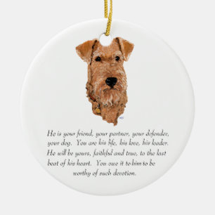 Irish Terrier Keepsake - Male Ceramic Ornament