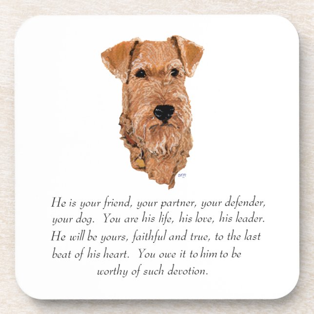 Irish Terrier Keepsake - Male Coaster (Front)