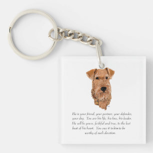 Irish Terrier Keepsake - Male Keychain