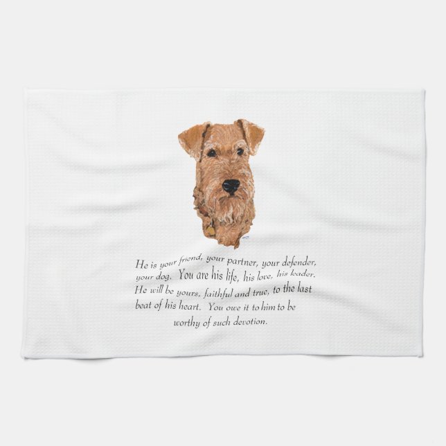 Irish Terrier Keepsake - Male Kitchen Towel (Horizontal)