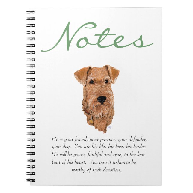 Irish Terrier Keepsake - Male Notebook (Front)