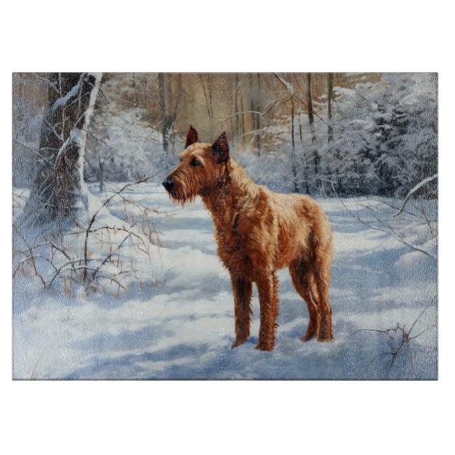 Irish Terrier Let It Snow Christmas Cutting Board (Front)