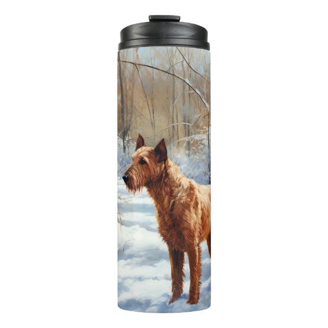 Irish Terrier Let It Snow Christmas Thermal Tumbler (Front)