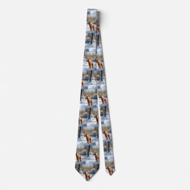 Irish Terrier Let It Snow Christmas Tie (Front)