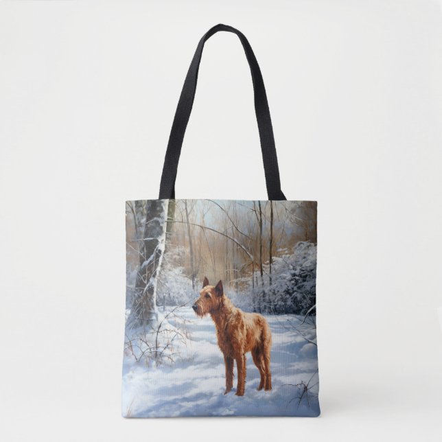 Irish Terrier Let It Snow Christmas Tote Bag (Front)