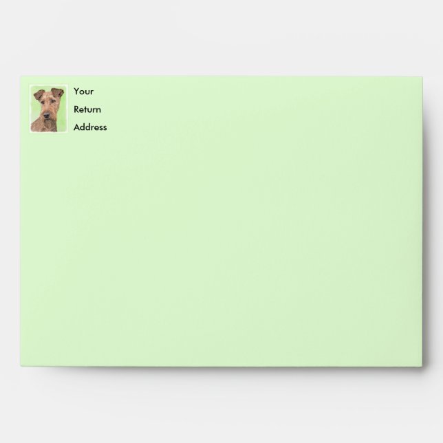 Irish Terrier Painting - Cute Original Dog Art Envelope (Front)