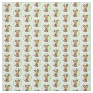 Irish Terrier Painting - Cute Original Dog Art Fabric