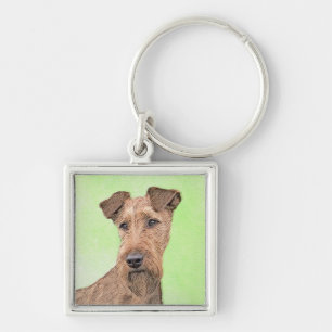 Irish Terrier Painting - Cute Original Dog Art Keychain