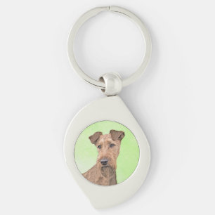 Irish Terrier Painting - Cute Original Dog Art Keychain