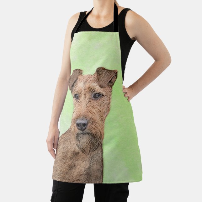 Irish Terrier Painting - Cute Original Dog Art	 Pa Apron (Insitu)