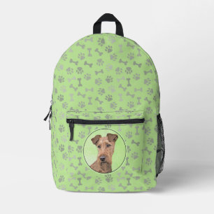 Irish Terrier Painting - Cute Original Dog Art Pa Printed Backpack