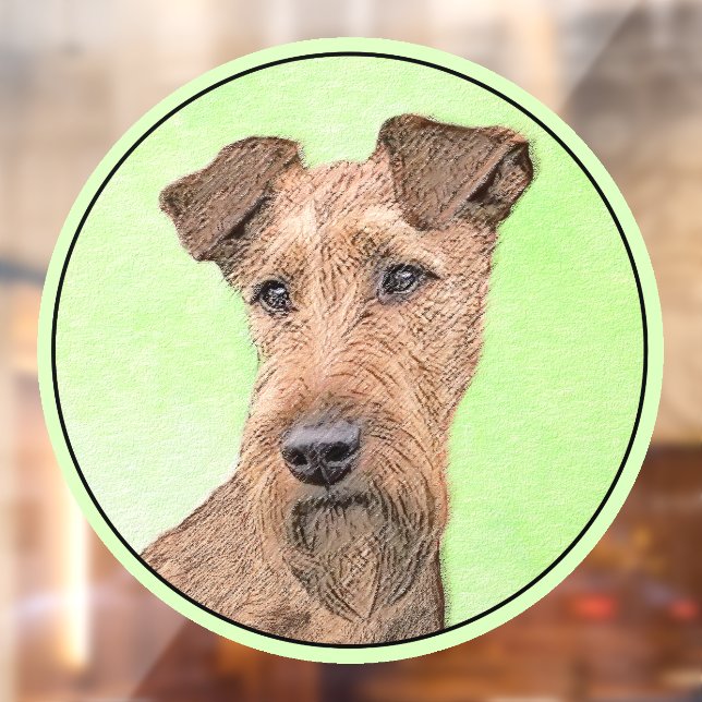 Irish Terrier Painting - Cute Original Dog Art	 Pa Window Cling (Sheet 2)