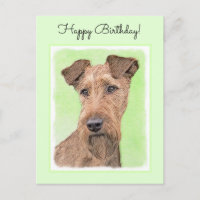 Irish Terrier Painting - Cute Original Dog Art