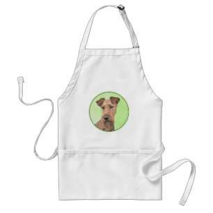 Irish Terrier Painting - Cute Original Dog Art Standard Apron
