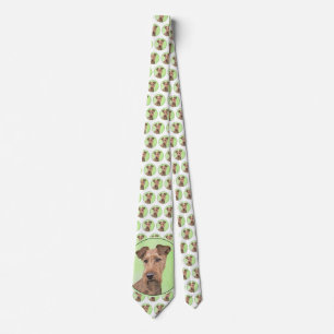 Irish Terrier Painting - Cute Original Dog Art Tie
