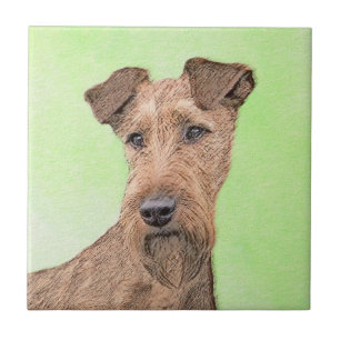 Irish Terrier Painting - Cute Original Dog Art Tile