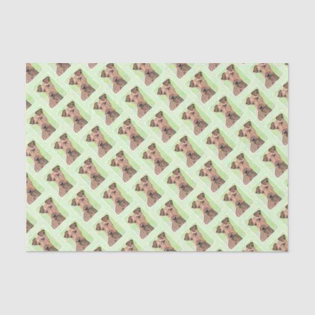Irish Terrier Painting - Cute Original Dog Art Tissue Paper (Front)