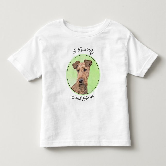 Irish Terrier Painting - Cute Original Dog Art Toddler T-shirt (Front)