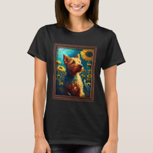Irish Terrier Painting Sunflower Flower Mom Women T-Shirt