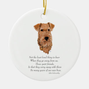 Irish Terrier Rainbow Bridge Ceramic Ornament