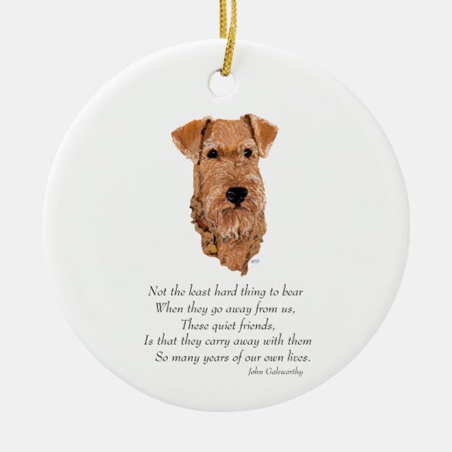 Irish Terrier Rainbow Bridge Ceramic Ornament (Front)