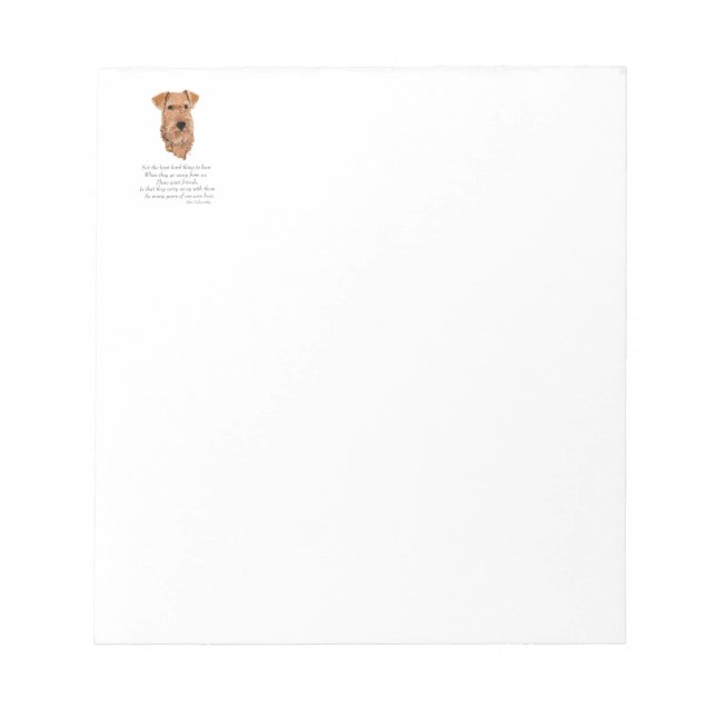 Irish Terrier Rainbow Bridge Notepad (Front)