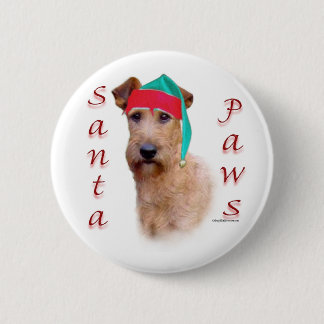 Irish Terrier Santa Paws 2 Inch Round Button