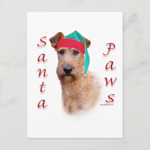Irish Terrier Santa Paws Holiday Postcard