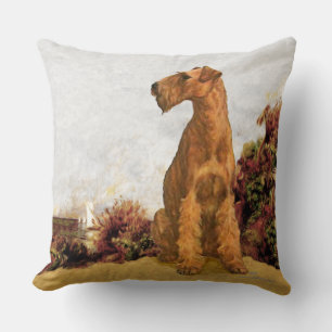 Irish Terrier Seaside Throw Pillow