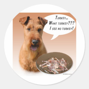 Irish Terrier Turkey Classic Round Sticker