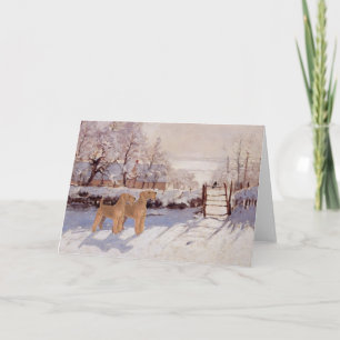 Irish Terriers in Winter Card