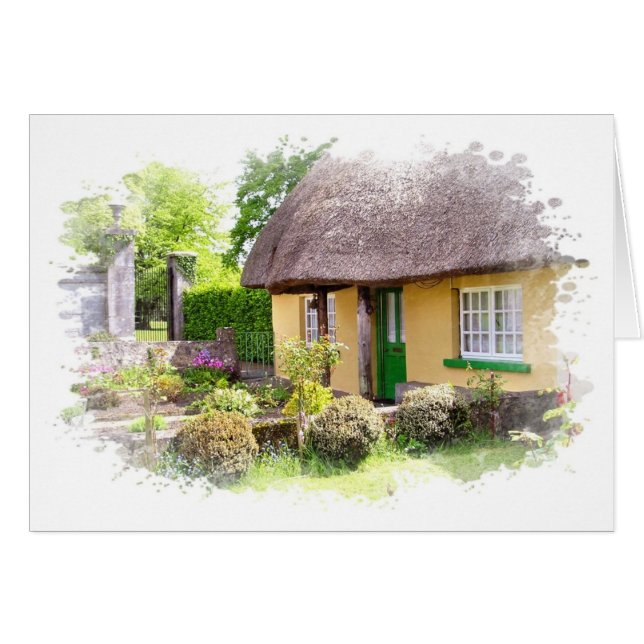 Irish Thatched Cottage Card (Front Horizontal)