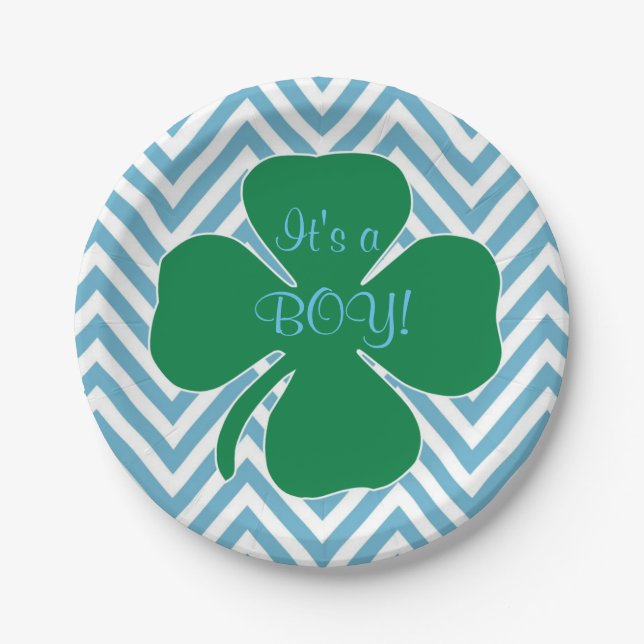 Irish Theme "Its a Boy" Paper Plates (Front)