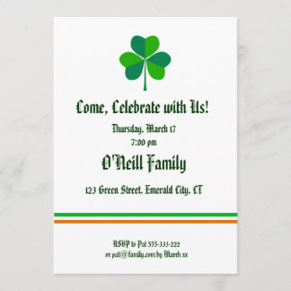 Irish themed Invitation